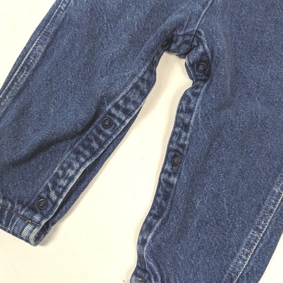 Vintage Lee Overalls Children's Size 18m Denim Leather Patch Classic - Picture 3 of 5
